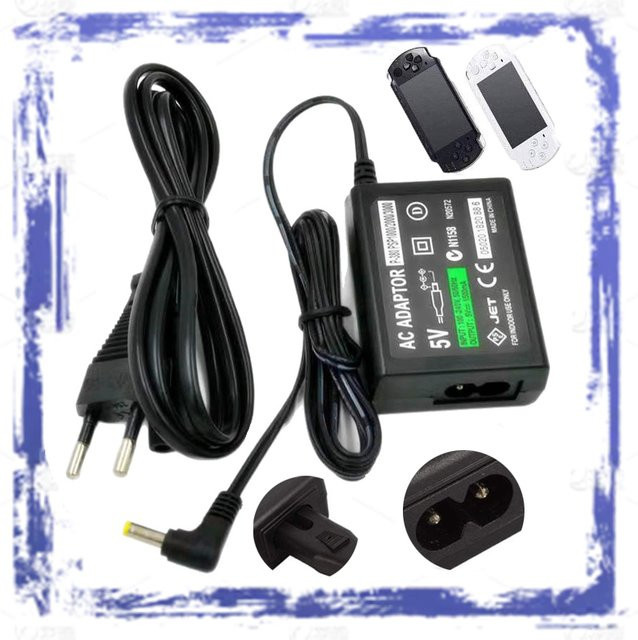 Sony AC-Ladegerät Adapter für PSP 1000 2000 3000 Serie, Netzteil Ladekabel in Schwarz, kompatibel mit PlayStation - Bild 1