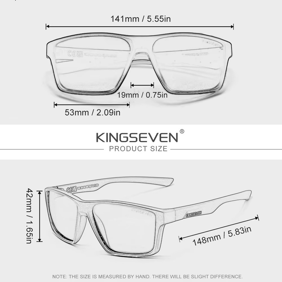 KINGSEVEN Sonnenbrille, Unisex, Vollrand, Kunststoff, polarisiert - Bild 2