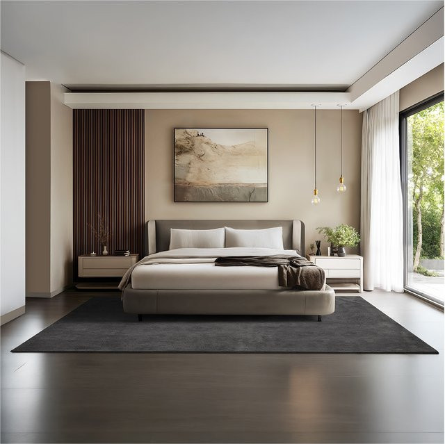 tectake Kurzflorteppich Soft Zone Anthrazit B/T/H: 200 x 290 x 1,50 cm - Bild 1