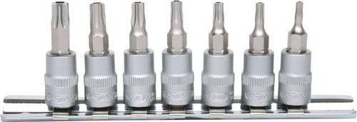 KS Tools 1/4 Zoll Bit-Stecknuss-Satz, 7-teilig, silberfarben aus Chrom-Vanadium mit Stirnlochbohrung - Bild 1