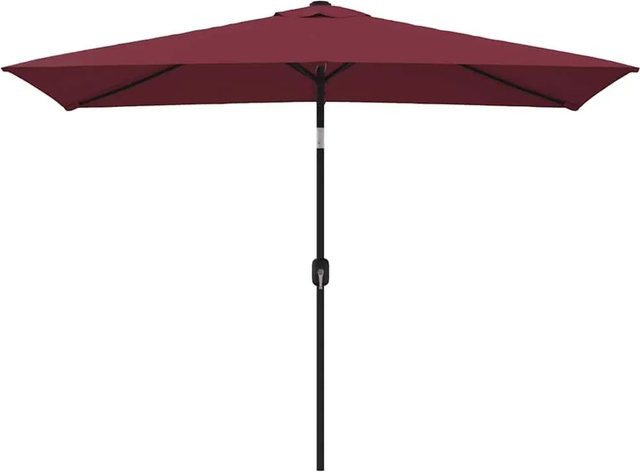 vidaXL Sonnenschirm mit Metall-Mast aus Stahl und Polyester in Bordeauxrot, B: 300 cm, T: 200 cm, H: 252 cm - Bild 1
