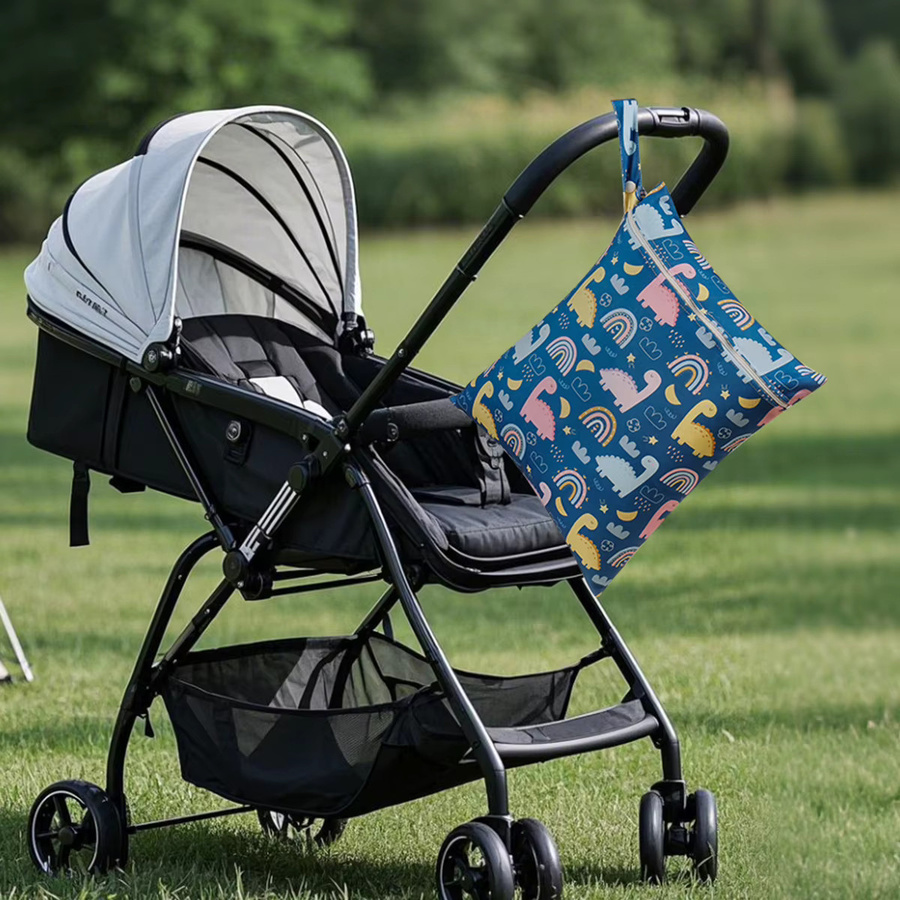 Kangobaby 2-teiliges Set aus waschbarer Babydecke und Aufbewahrungstasche in Blau, Größe: 26 x 36 cm - Bild 2