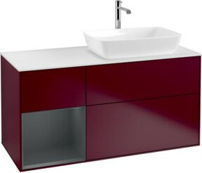 V&B Waschtischunterschrank Finion mit Wandbeleuchtung, Farbe: Weiß, B/T/H: 120 x 50,1 x 50,1 cm - Bild 1