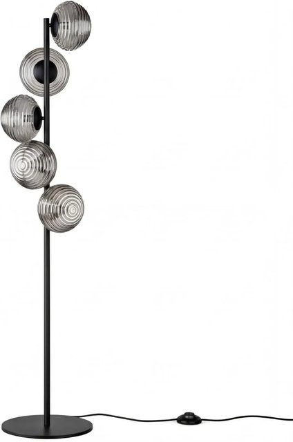 Licht-Erlebnisse Moderne Stehleuchte in Schwarz und Rauchgrau mit E27 Fassung, Höhe: 160 cm - Bild 1