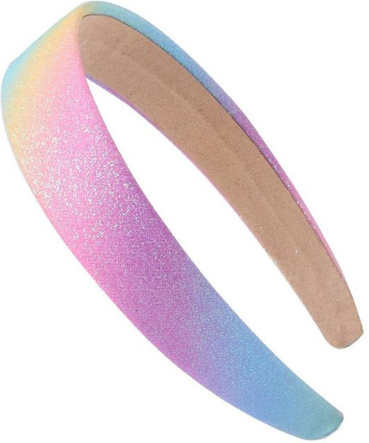 Stirnband, Regenbogen-Gestreift, beige, Damen, Mädchen - Bild 1