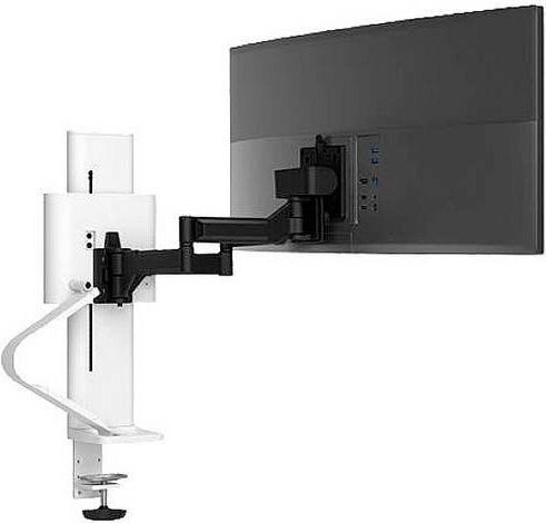 Ergotron TRACE Monitorhalterung für 1 Display bis 38 Zoll und 9,8 kg, höhenverstellbar, schwenkbar, drehbar und neigbar, mit Tischklemme, Weiß - Bild 2
