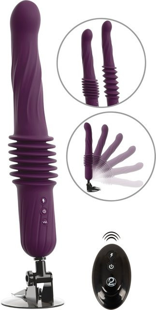 You2Toys RC Warming Fucking Machine Stoßvibrator mit abnehmbarem Saugfuß in Purple - Bild 1