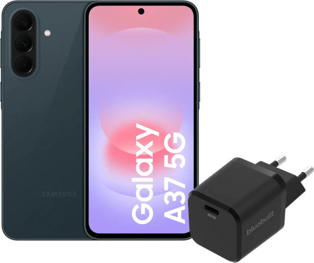 Samsung Galaxy A37 5G Smartphone 256GB Dunkelgrün inklusive BlueBuilt 45W USB-C Ladegerät Schwarz - Bild 1