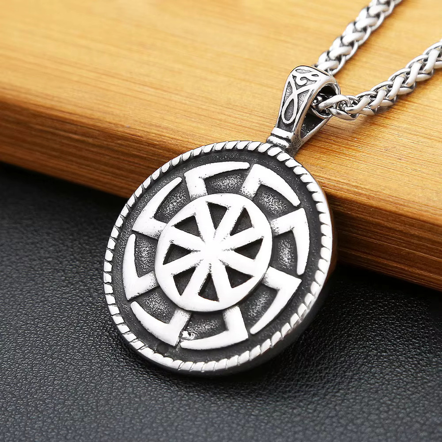 NORTHMAN Anhänger Halskette, Edelstahl, Silber, Vintage, Unisex - Bild 3