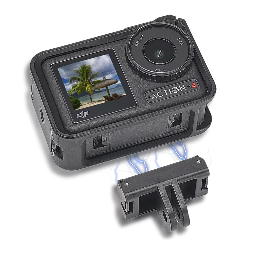 DJI Magnetischer Quick Release Adapter und Gabel-Verlängerungshalterung für OSMO Action 4, 3 und 5 Pro in Schwarz - Bild 3