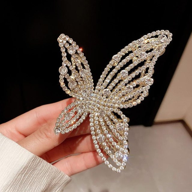 YULIN Haarklammer Silber, Diamant, Schmetterling, Damen - Bild 1