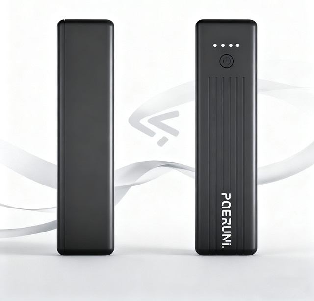 PUJIMAX Powerbank 5000 mAh mit 12 W Schnellladung, tragbarer externer Akku in Schwarz für iPhone, Xiaomi, Huawei und Samsung - Bild 1