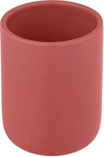 Allstar Zahnputzbecher Olinda aus Keramik in Rot, B/T/H: 7,6 x 7,6 x 10,0 cm - Bild 1
