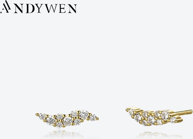 ANDYWEN Ohrstecker, 925 Silber, Gold, Damen - Bild 1