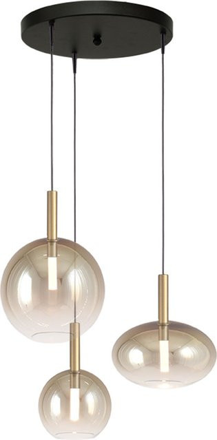 Masterlight Lido LED-Pendelleuchte 3-flammig in Gold mit transparentem Glas - Bild 1