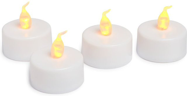 VBS LED-Teelichter im 4er-Set, Weiß, mit Flackereffekt für deine festliche Tischdekoration - Bild 1
