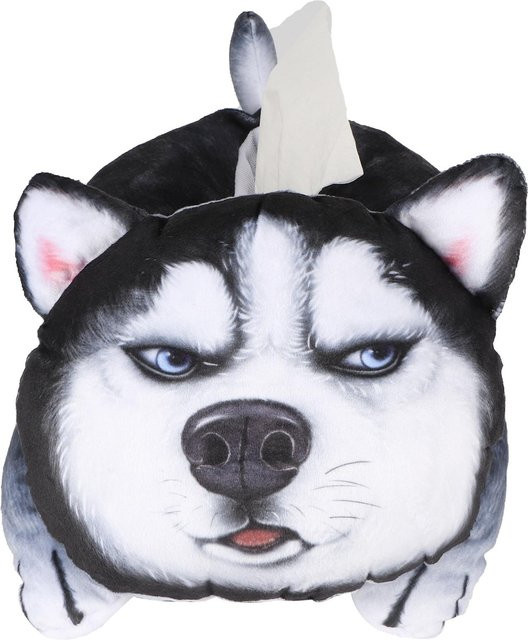 OutsideWorld Hängende Taschentuchbox in 3D-Tierform als Cartoon-Katze oder Hund in Schwarz - Bild 1