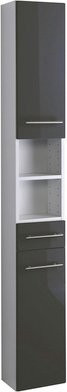 HELD MÖBEL Seitenschrank Parma in Grau, modern und glänzend, B/T/H: 25 x 20 x 181 cm - Bild 1