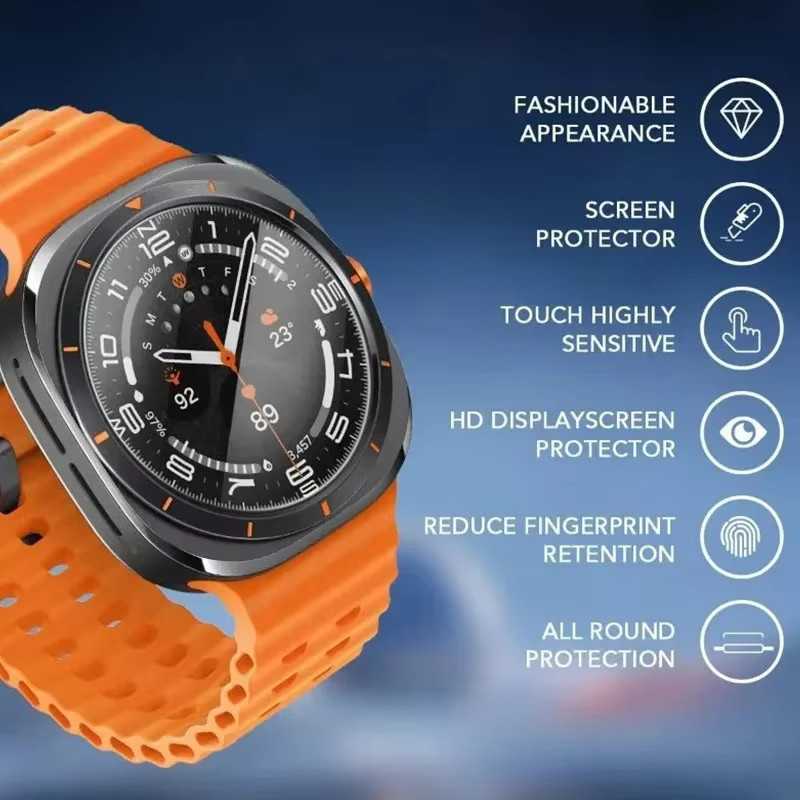 HUBANDE Displayschutz aus gehärtetem Glas für Samsung Galaxy Watch Ultra, 7, 6, 5, 4, 8 in Transparent - Bild 4