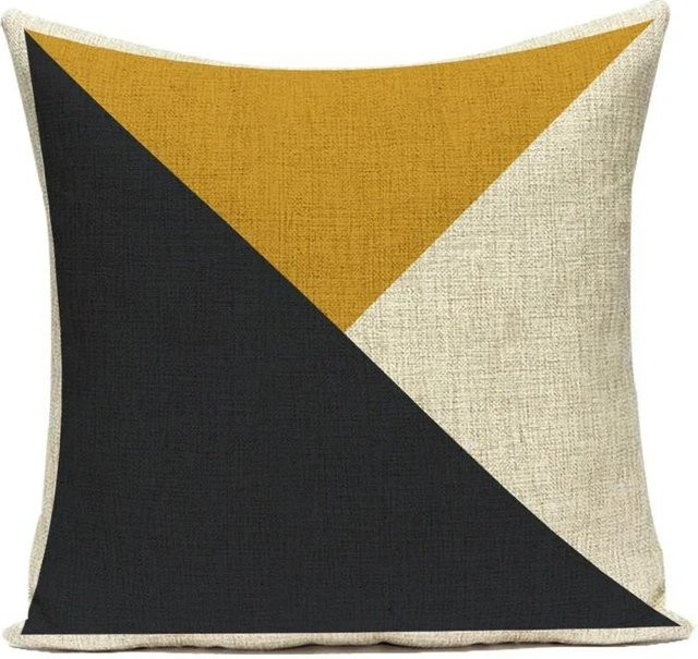 GUOYU HOMEDECOR Kissenhülle mit gelben Streifen im skandinavischen Design, quadratisch, Breite: 50,8 cm, Höhe: 50,8 cm - Bild 1