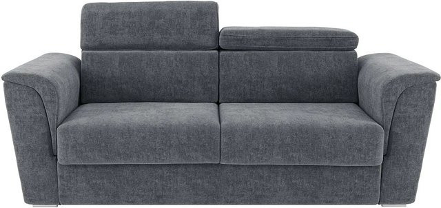 Vente-unique Schlafsofa Rizora in Anthrazitgrau mit verstellbarer Kopfstütze und einer Breite von 230 cm - Bild 1