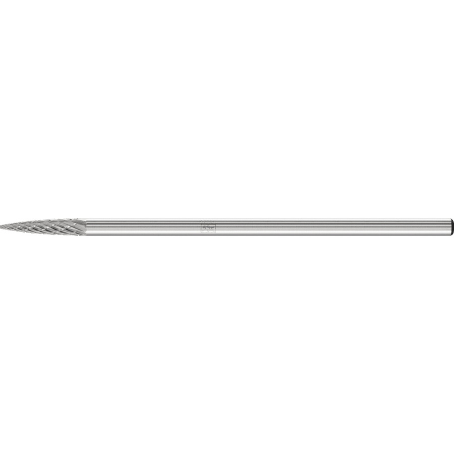 PFERD Hartmetall Frässtift Spitzbogen SPG universal mittel kreuzverzahnt, Kopf-Ø: 3 mm, Länge: 13 mm, Schaft-Ø: 3 mm, Schaft-Länge: 75 mm, Farbe: Silber - Bild 1