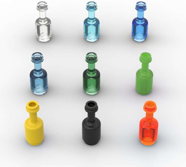 SixBricks Utensil Transparente Glas Flasche Bausteine, 10-teiliges Set - Bild 1