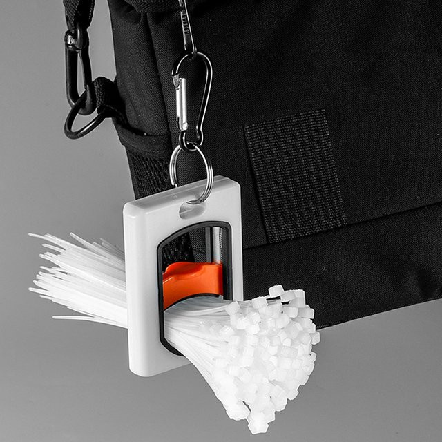 Quadratischer Kabelbinder-Organizer aus Kunststoff in Weiß, tragbarer Aufbewahrungsbehälter für Kabelbinder - Bild 1