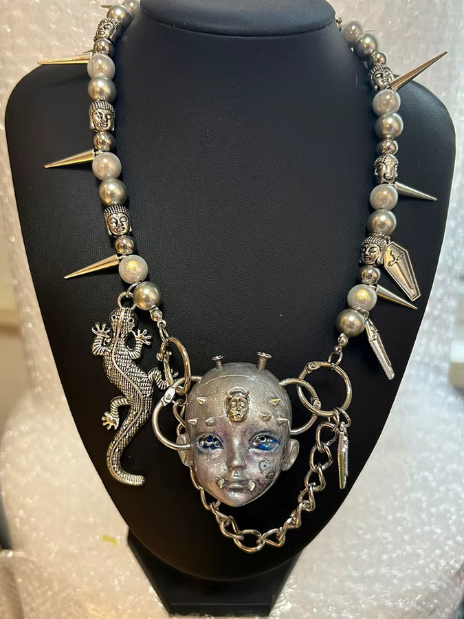 ZHUHE Halskette Perle, Silber, Unisex - Bild 4