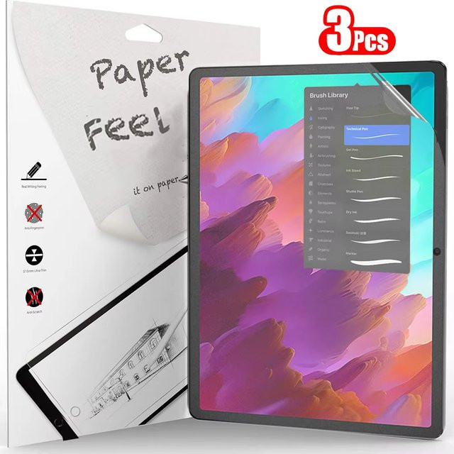 3-teiliges Samsung Displayfolie mit Papiergefühl für Galaxy Tab S10 S9 S8 S7 Plus Ultra S6 Lite S9 FE A8 A9 A7 Lite, transparent, ohne Glas - Bild 1