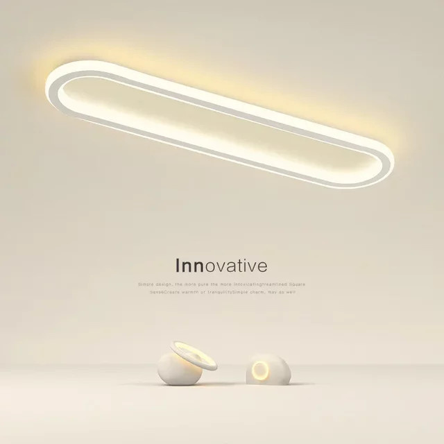 Moderne LED-Deckenleuchte DAMIASMIL in Weiß, ovale Deckenlampe für Wohnzimmer, Schlafzimmer und Badezimmer - Bild 1