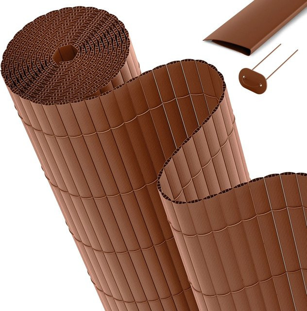 Sol Royal PVC Sichtschutz für Balkon Zaun SolVisionP12, Farbe: Braun, Breite: 90 cm, Höhe: 300 cm - Bild 1
