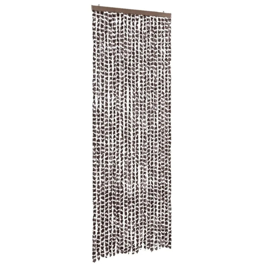 vidaXL Fliegenvorhang aus Chenille in Braun und Weiß, B: 90 cm, H: 200 cm - Bild 2