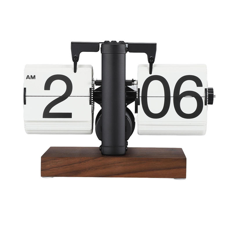 CosyHome Retro Mechanische Flip-Uhr mit Holzbasis, Digitaler Tischwecker im Vintage-Design, mehrfarbig - Bild 6