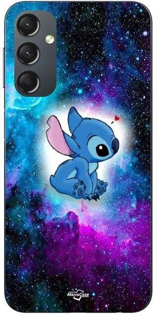 Maniacase Handyhülle für Samsung Galaxy A04s Stitch Ohana Weltraum in Schwarz und Bunt - Bild 1