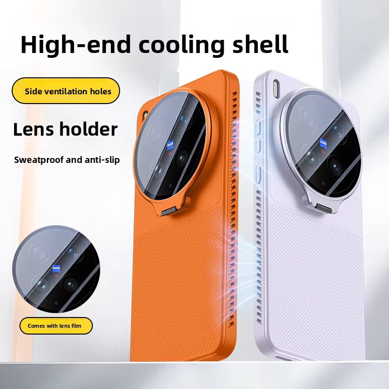 VIVO Schutzhülle aus hartem Silikon mit Wärmeableitung und Linsenständer in Orange für VIVO X300 Ultra, X300, X200 Pro und X300S - Bild 2