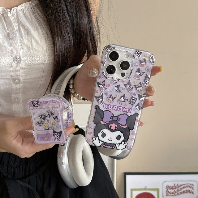 Sanrio Kuromi MagSafe Handyhülle für iPhone 17 16 15 14 13 Pro Max mit Magnetgriffhalterung in Multicolour - Bild 1