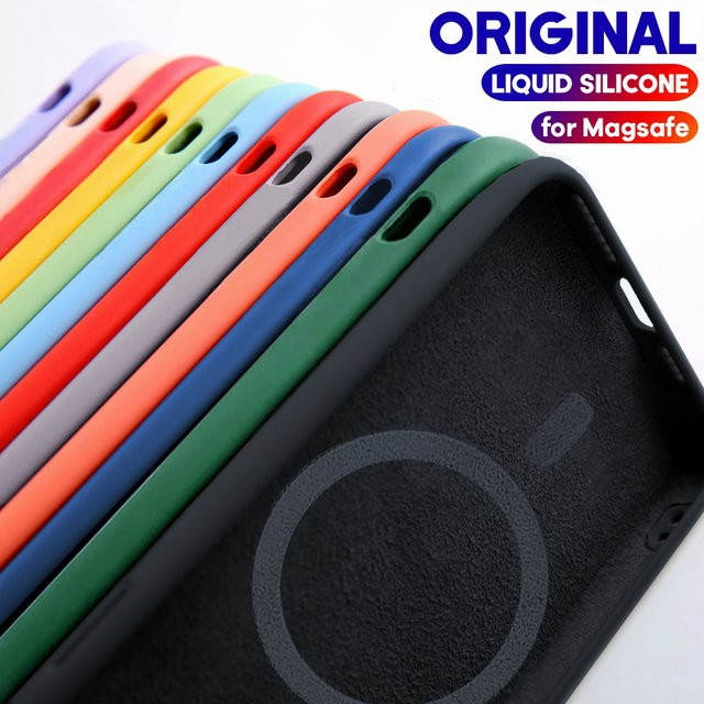Apple MagSafe Silikon Hülle mit Beflockung und vollständiger Kameraabdeckung für iPhone in Pink - Bild 1