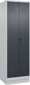 C+P Wäsche-Spind Classic PLUS mit Sockel, 2 Abteile, Lichtgrau/Anthrazitgrau, H x B x T: 195 x 60 x 50 cm - Bild 1