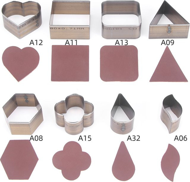 QJH Stanzmesser Set in Silber mit 7 Größen von 20 mm bis 50 mm für DIY-Kunstleder-Bohrungen - Bild 1