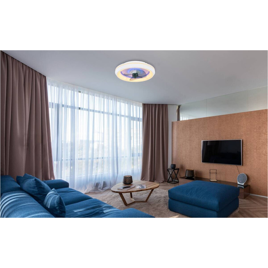 Globo LED-Deckenventilator Joey 2-flammig Weiß, Höhe: 13,5 cm, Durchmesser: 48 cm - Bild 2