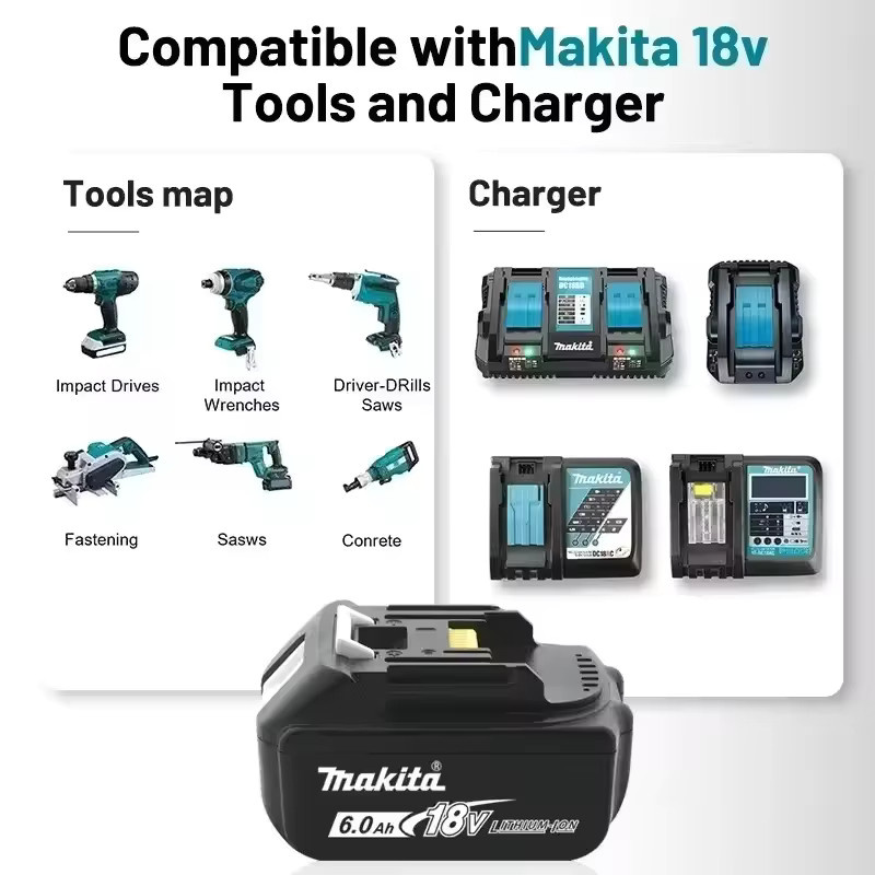 Makita Original Akku BL1820B 5Ah Lithium-Ionen Akku für 18V Elektrowerkzeuge in Schwarz - Bild 3