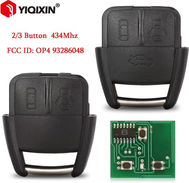 YIQIXIN Auto Fernbedienung Schlüssel für Opel Astra Omega Vauxhall Vectra Zafira 434 MHz OP4 93286048 Schwarz - Bild 1