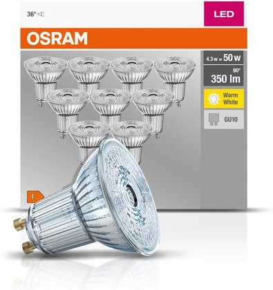 Osram LED Base LED-Spot Lampe GU10, 4,3W, 2700K Warmweiß, 10er Pack - Bild 1