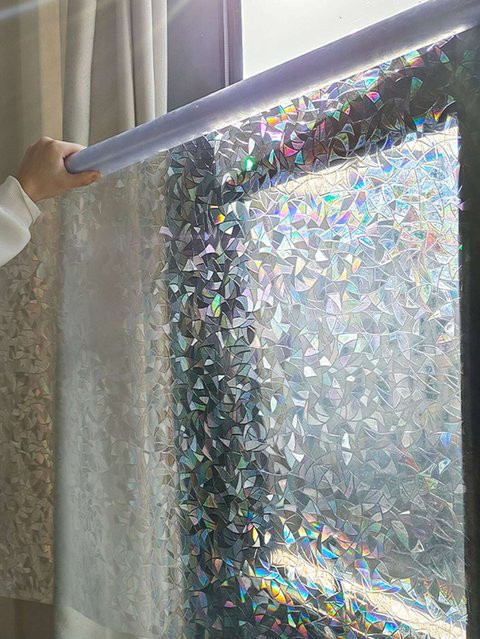 BUNPIG Regenbogeneffekt-Sichtschutzfolie für Fenster in Multicolour, statisch haftend und wiederverwendbar mit UV-Schutz - Bild 1