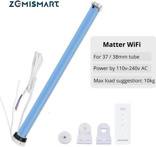 Zemismart Matter Over WiFi 2N Rollo-Motor für 37 mm und 38 mm Rohre mit HomeKit, Google Home und Alexa Steuerung - Bild 1