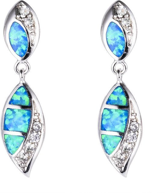 YIRAN Jewelry Ohrringe, Doppeltropfenform, Zirkonia, Kupfer, Silber, Damen - Bild 1