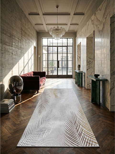 Kurzflor Läufer KAVALA von Kadima Design in Grau, B/T: 80 x 150 cm - Bild 1
