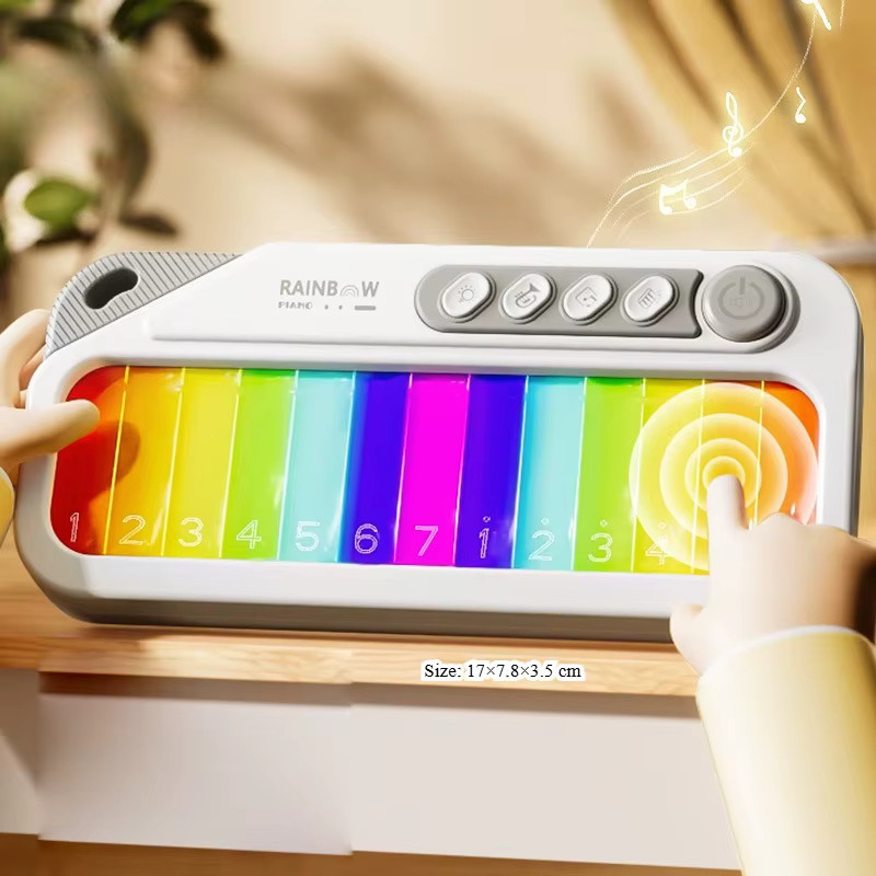 MYGVN Regenbogen-Klaviertastatur, Musikspielzeug, mit Licht und Sound, ab 3 Jahre - Bild 4