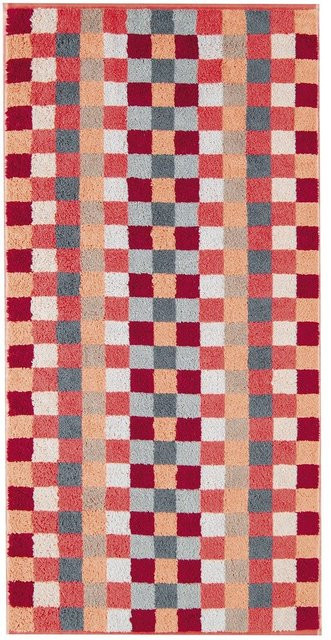 Cawo Duschtuch UNIQUE Karo in Rot/Mehrfarbig aus Baumwolle, Breite: 70 cm, Länge: 140 cm - Bild 1
